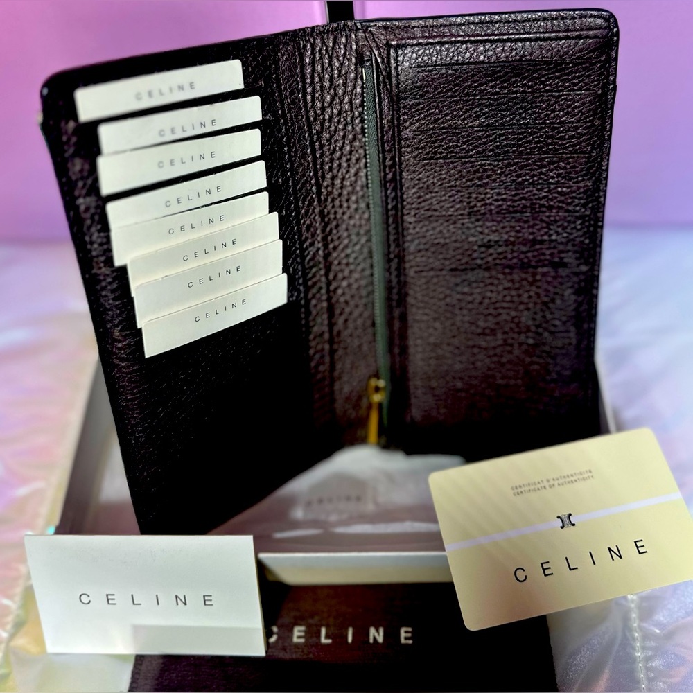 Celine Brown Leather Wallet. Full Inclusion